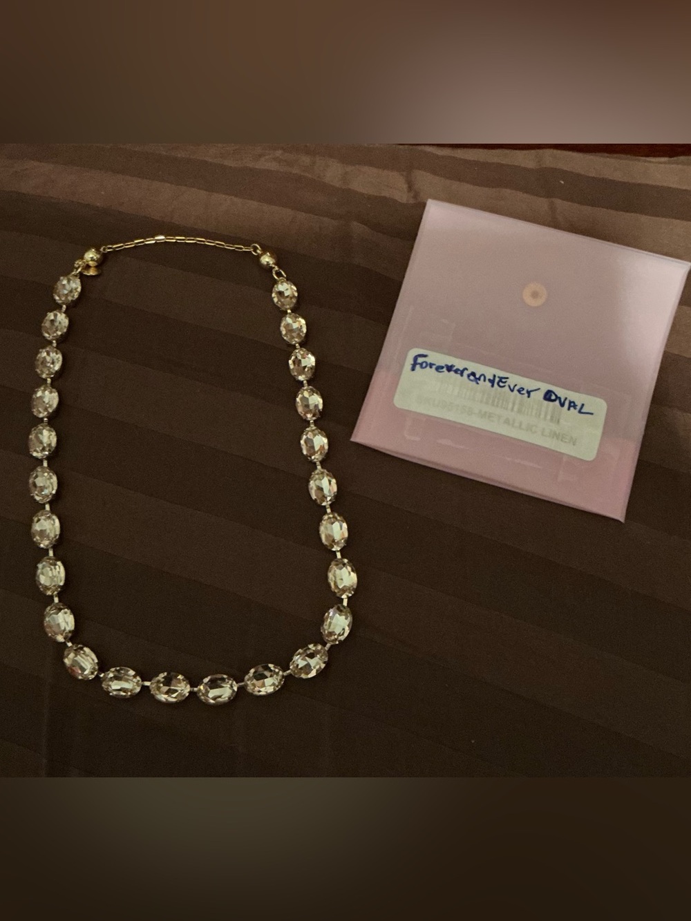 BAR By Alexa Rae Forever and Ever Oval Metallic Linen Necklace